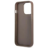 Guess 4G Triangle Logo Cardslot Case for iPhone 13 Pro / 13 - Brown
