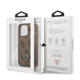 Guess 4G Triangle Logo Cardslot Case for iPhone 13 Pro / 13 - Brown