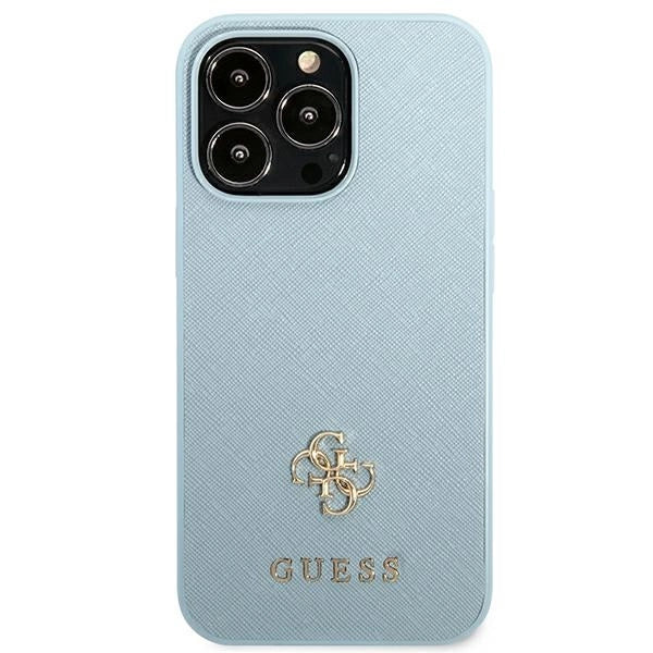Guess Saffiano 4G Small Metal Logo Case til iPhone 13 Pro / 13 - Blå