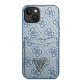 Guess GUHCP13SP4TPB iPhone 13 mini 5.4" blue/blue hardcase 4G Triangle Logo Cardslot