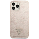 Guess 4G Triangle Logo Cardslot case for iPhone 13 Pro Max - pink