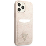 Guess 4G Triangle Logo Cardslot case for iPhone 13 Pro Max - pink