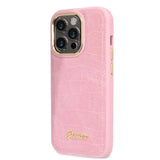 Guess Croco Collection case for iPhone 14 Pro - pink
