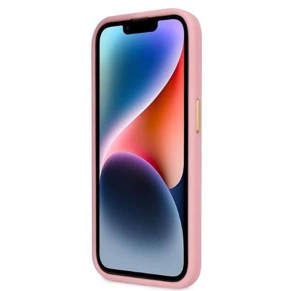 Guess Croco Collection case for iPhone 14 Pro - pink