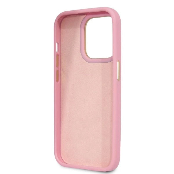 Guess Croco Collection case for iPhone 14 Pro - pink