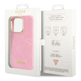 Guess Croco Collection case for iPhone 14 Pro - pink