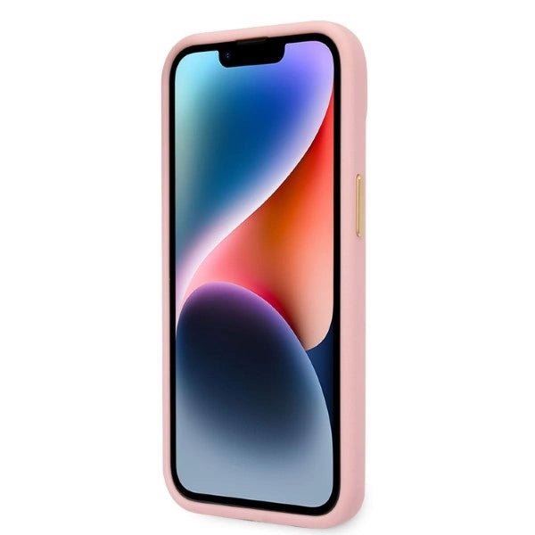 Guess Croco Collection case for iPhone 14 Plus - pink