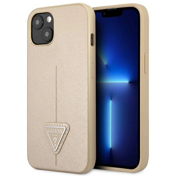Guess GUHCP14MPSATLE iPhone 14 Plus 6.7" beige/beige hardcase SaffianoTriangle Logo