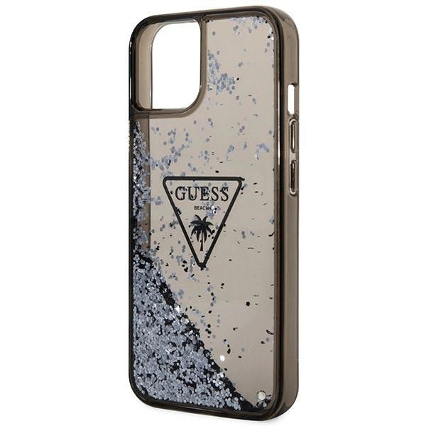 Guess GUHCP14SLFCTPK iPhone 14 6.1" black/black hardcase Liquid Glitter Palm Collection