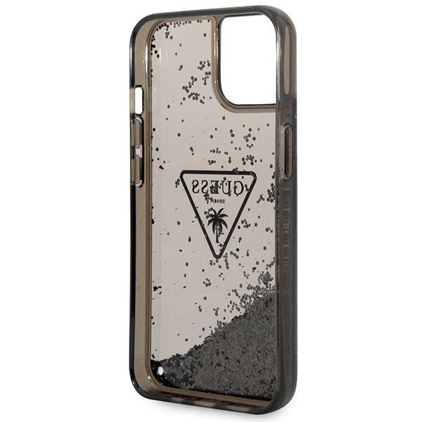 Guess GUHCP14SLFCTPK iPhone 14 6.1" black/black hardcase Liquid Glitter Palm Collection