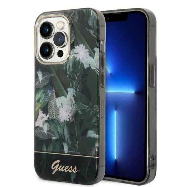 Guess Jungle Collection æske til iPhone 14 Pro Max - grøn