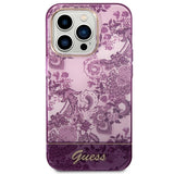 Guess Porcelain Collection case for iPhone 14 Pro Max - fuchsia