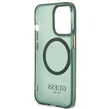 Guess GUHMP13LHTCMA iPhone 13 Pro / 13 6.1" green/khaki hard case Gold Outline Translucent MagSafe