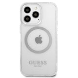Guess Metal Outline MagSafe-hylster til iPhone 13 Pro / iPhone 13 - sølv