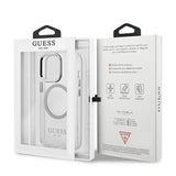 Guess Metal Outline MagSafe-hylster til iPhone 13 Pro / iPhone 13 - sølv