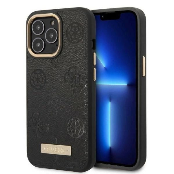 Guess GUHMP13LSAPSTK iPhone 13 Pro / 13 6.1" black/black hardcase Peony Logo Plate MagSafe
