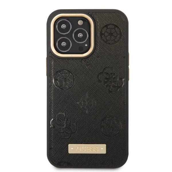 Guess GUHMP13LSAPSTK iPhone 13 Pro / 13 6.1" black/black hardcase Peony Logo Plate MagSafe