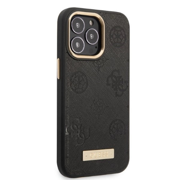 Guess GUHMP13LSAPSTK iPhone 13 Pro / 13 6.1" black/black hardcase Peony Logo Plate MagSafe