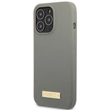 Guess GUHMP13LSPLG iPhone 13 Pro / 13 6.1" grey/grey hard case Silicone Logo Plate MagSafe
