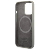 Guess GUHMP13LSPLG iPhone 13 Pro / 13 6.1" grey/grey hard case Silicone Logo Plate MagSafe