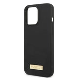 Guess GUHMP13LSPLK iPhone 13 Pro / 13 6.1" black/black hard case Silicone Logo Plate MagSafe