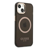 Guess Gold Outline Translucent MagSafe case for iPhone 13 - black