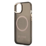 Guess Gold Outline Translucent MagSafe case for iPhone 13 - black