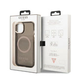 Guess Gold Outline Translucent MagSafe case for iPhone 13 - black