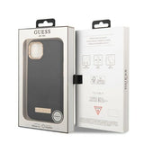 Guess GUHMP13MSAPSTK iPhone 13 6.1" black/black hardcase Peony Logo Plate MagSafe