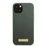 Guess GUHMP13MSBPLA iPhone 13 6.1" green/khaki hard case Silicone Logo Plate MagSafe