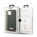 Guess GUHMP13MSBPLA iPhone 13 6.1" green/khaki hard case Silicone Logo Plate MagSafe
