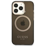 Guess Gold Outline Translucent MagSafe-foder for iPhone 13 Pro Max - sort