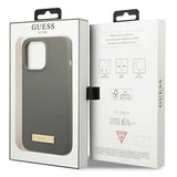 Guess GUHMP13XSPLG iPhone 13 Pro Max 6.7" grey/grey hard case Silicone Logo Plate MagSafe
