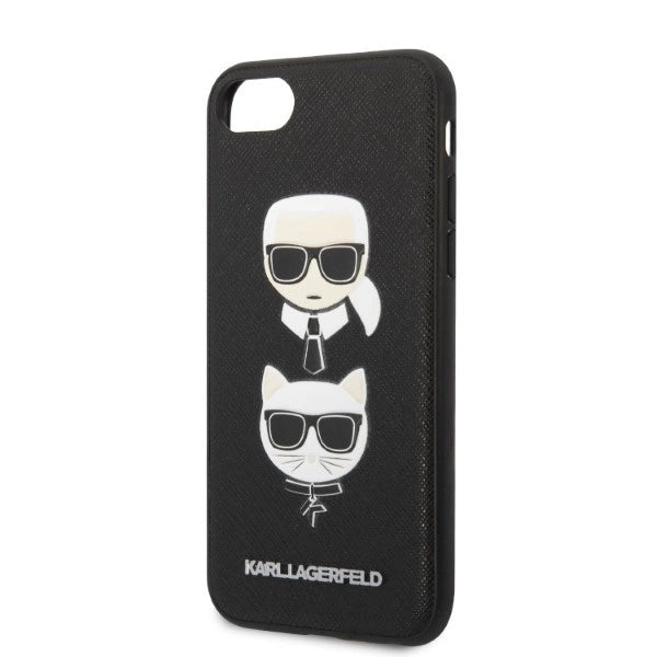Karl Lagerfeld KLHCI8SAKICKCBK iPhone 7/8 / SE 2020 / SE 2022 black/black hardcase Saffiano Karl&Choupette Head