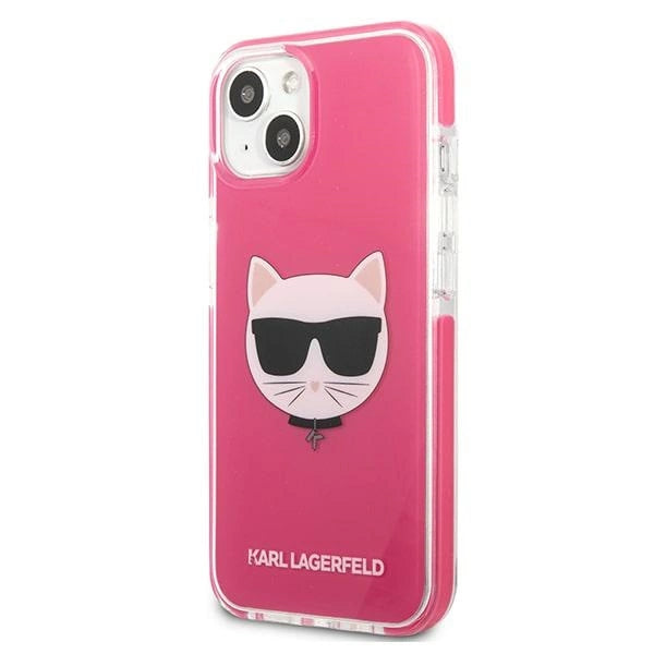 Karl Lagerfeld Choupette Head case for iPhone 13 - fuchsia