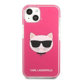 Karl Lagerfeld Choupette Head case for iPhone 13 - fuchsia