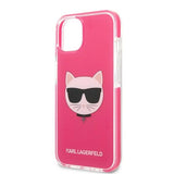 Karl Lagerfeld Choupette Head case for iPhone 13 - fuchsia
