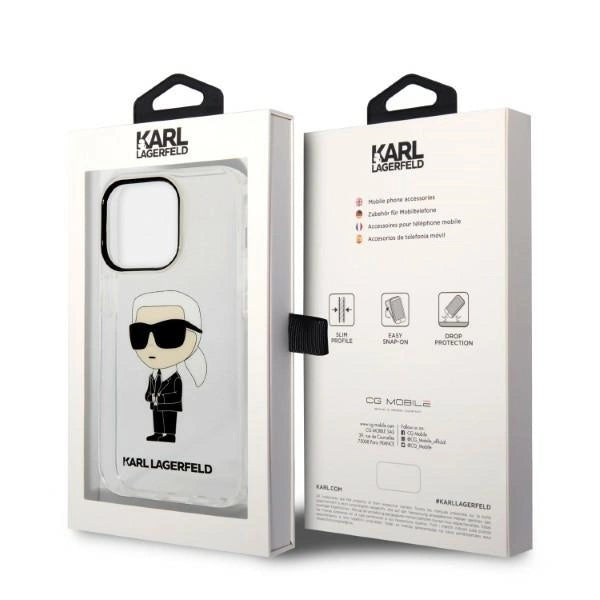 Karl Lagerfeld Ikonik Karl case for iPhone 14 Pro - transparent