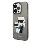 Karl Lagerfeld Glitter Karl&Choupette case for iPhone 14 Pro - black