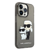 Karl Lagerfeld Glitter Karl&Choupette case for iPhone 14 Pro - black