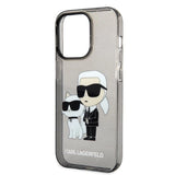 Karl Lagerfeld Glitter Karl&Choupette case for iPhone 14 Pro - black