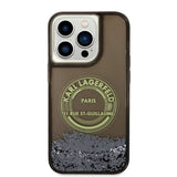 Karl Lagerfeld Liquid Glitter RSG case for iPhone 14 Pro - black