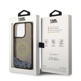 Karl Lagerfeld Liquid Glitter RSG case for iPhone 14 Pro - black