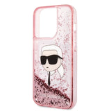 Karl Lagerfeld Glitter Karl's Head case for iPhone 14 Pro - pink
