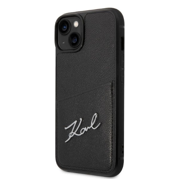 Karl Lagerfeld Signature Logo Cardslot case for iPhone 14 Plus - black