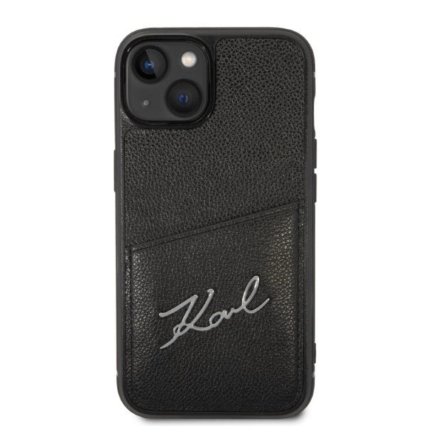 Karl Lagerfeld Signature Logo Cardslot case for iPhone 14 Plus - black