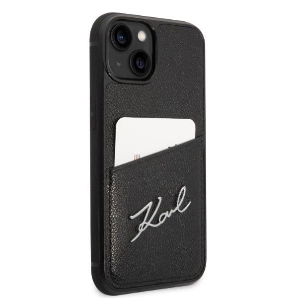 Karl Lagerfeld Signature Logo Cardslot case for iPhone 14 Plus - black