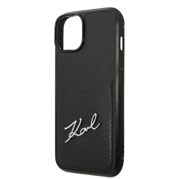 Karl Lagerfeld Signature Logo Cardslot case for iPhone 14 Plus - black