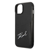 Karl Lagerfeld Signature Logo Cardslot case for iPhone 14 Plus - black