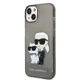 Karl Lagerfeld Glitter Karl&Choupette case for iPhone 14 Plus - black